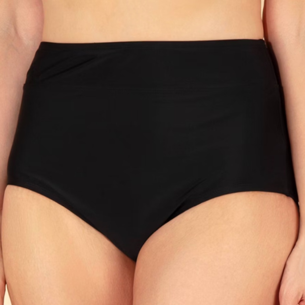 Lands' End Women's High Waist Full Coverage Tummy Control Bikini Bottom